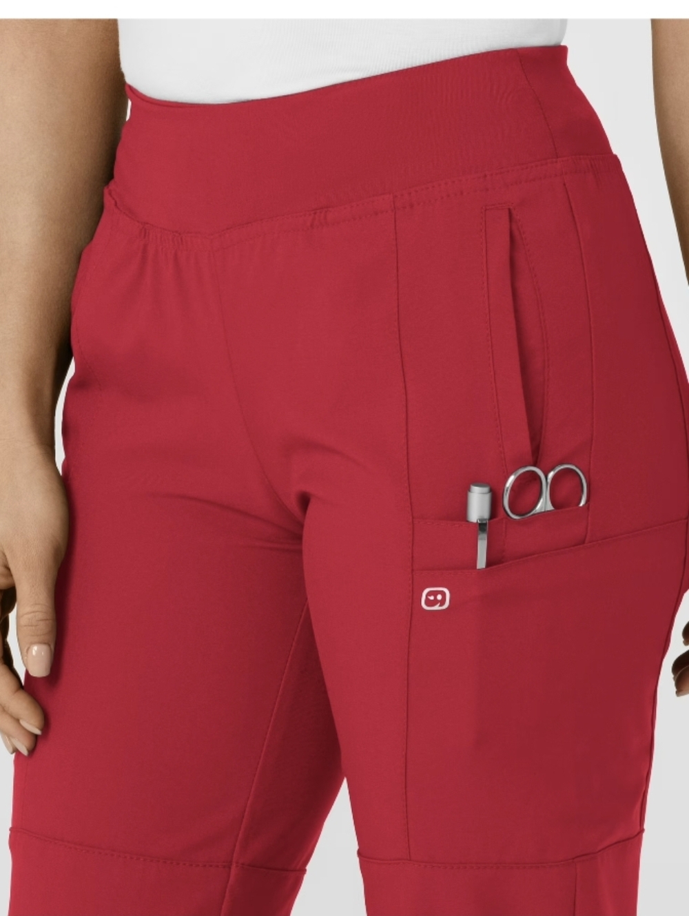NWOT WonderWink Bright Red Jogger Scrub Pants